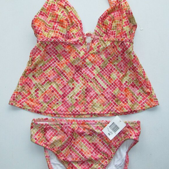 INC International Concepts Mosaic Print 2 Pc Tankini - XS - NEW - Picture 7 of 8